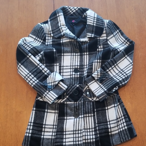 Girls flannel peacoat 10/12 - Picture 2 of 4